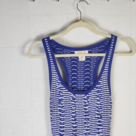 Arden B Blue Sleeveless Racer Back Sweater Rayon Span Form Fitting Dress Size S - Picture 4 of 16